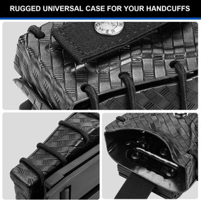 Basketweave Kydex Handcuff Case Fit ASP Handcuffs & Hinged Handcuffs & Chain Handcuffs, Strap Removable&Retention Adjustable,1.5&1.75&2.0&2.25'' Duty Belt | Gun & Flower