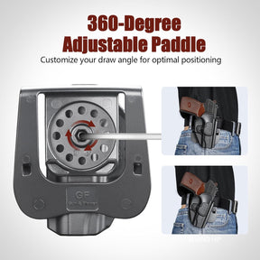 GUN & FLOWER OWB Makarov PM Paddle Holster - Level 2 Index Finger Release, 360° Adjustable Gearwheel Paddle, Fits 1.5" - 2.25" Belts, Optics Cut Ready, Right Hand, Open Muzzle Design (Black)