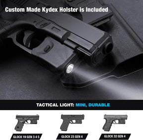 Light and Holster Combo, 150 Lumens light for Glock 19, Kydex Holster Included | Gun&Flower