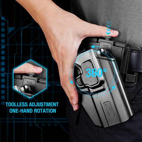 Universal OWB Holster,Fits More Than 100 Pistols, Index Finger Release System, Adj Retention,right hand|Gun & Flower
