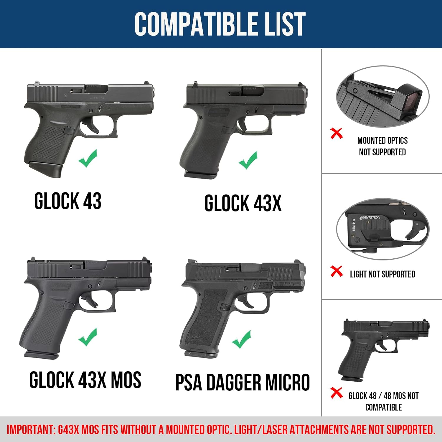Soft Neoprene, Ambidextrous G43 Soft Pocket Holster, Right/Left Hand Carry , Suede-Like Lining, Secure Pocket Grip, Smooth Draw, Front or Back Pocket Carry