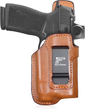 Sig Sauer P365 X-Macro IWB Leather Holster w/TLR-7 X Light - Light-Bearing Concealed Carry, Fits P365 X-MACRO / TACOPS / COMP, Optic Cut, 1.5"-1.75" Belts, Right Hand