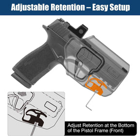 Sig Sauer P365 X-Macro OWB Belt Clip Holster - Level II Retention, 360° Adjustable Paddle or Duty Belt Clip, Injection Molded Polymer Outside Waistband, Right Hand