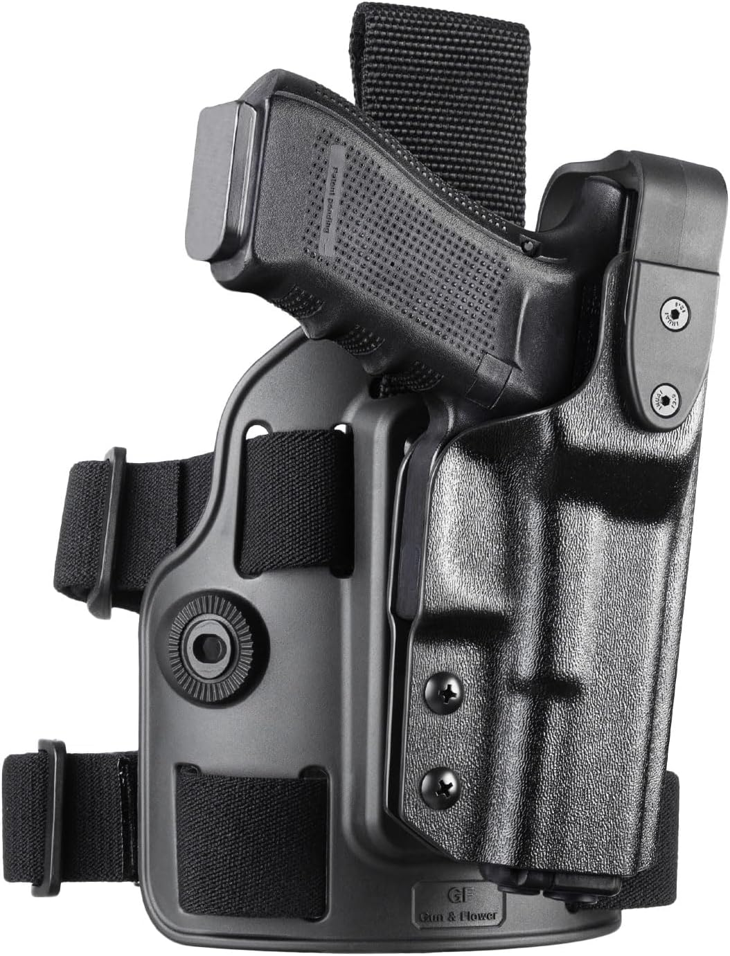 Gun & Flower Level II G17 Duty Drop Leg Holster for  Glock17/19 Gen 3-5 G22/31 Gen3-4,Glock 19X/44/45