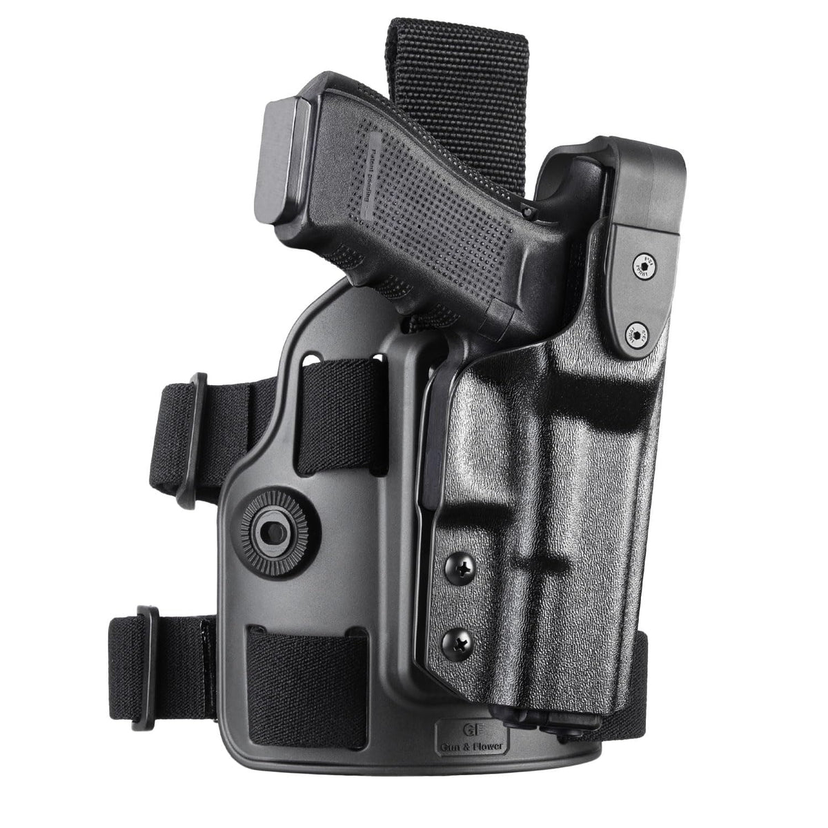 Gun & Flower Level II G17 Duty Drop Leg Holster for  Glock17/19 Gen 3-5 G22/31 Gen3-4,Glock 19X/44/45