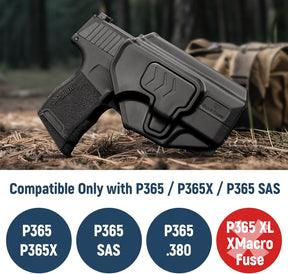 Gun & Flower P365 Holster with Molle Adapter, OWB Holster for Sig Sauer P365X / P 365 SAS / P365 .380, Index Release, Adjustable Cant, Right Hand GUN & FLOWER
