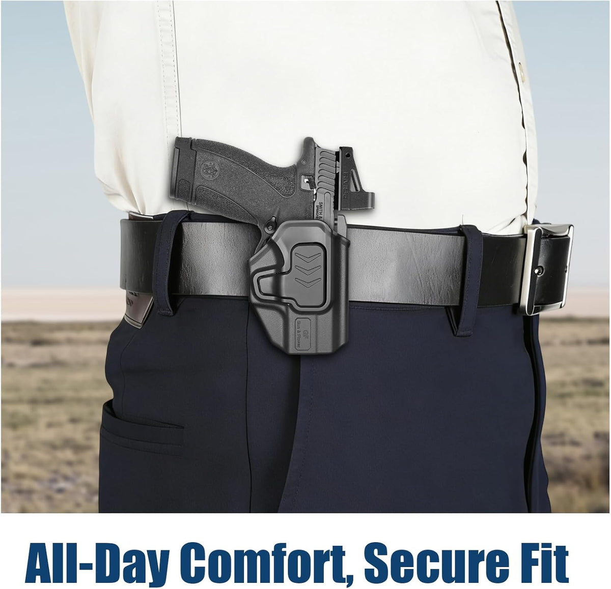 Smith & Wesson Bodyguard 2.0 OWB Holster - Level II Retention, RDS / Optic Ready, Fixed 1.5" Belt Clip, Outside Waistband Right Hand