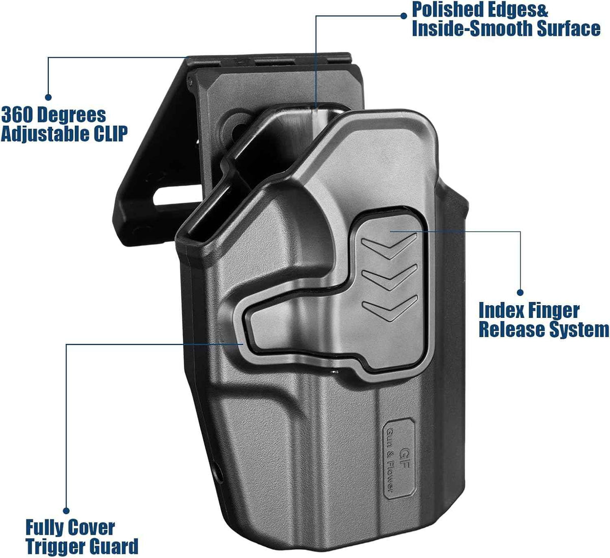 Sig Sauer P365 X-Macro OWB Belt Clip Holster - Level II Retention, 360° Adjustable Paddle or Duty Belt Clip, Injection Molded Polymer Outside Waistband, Right Hand