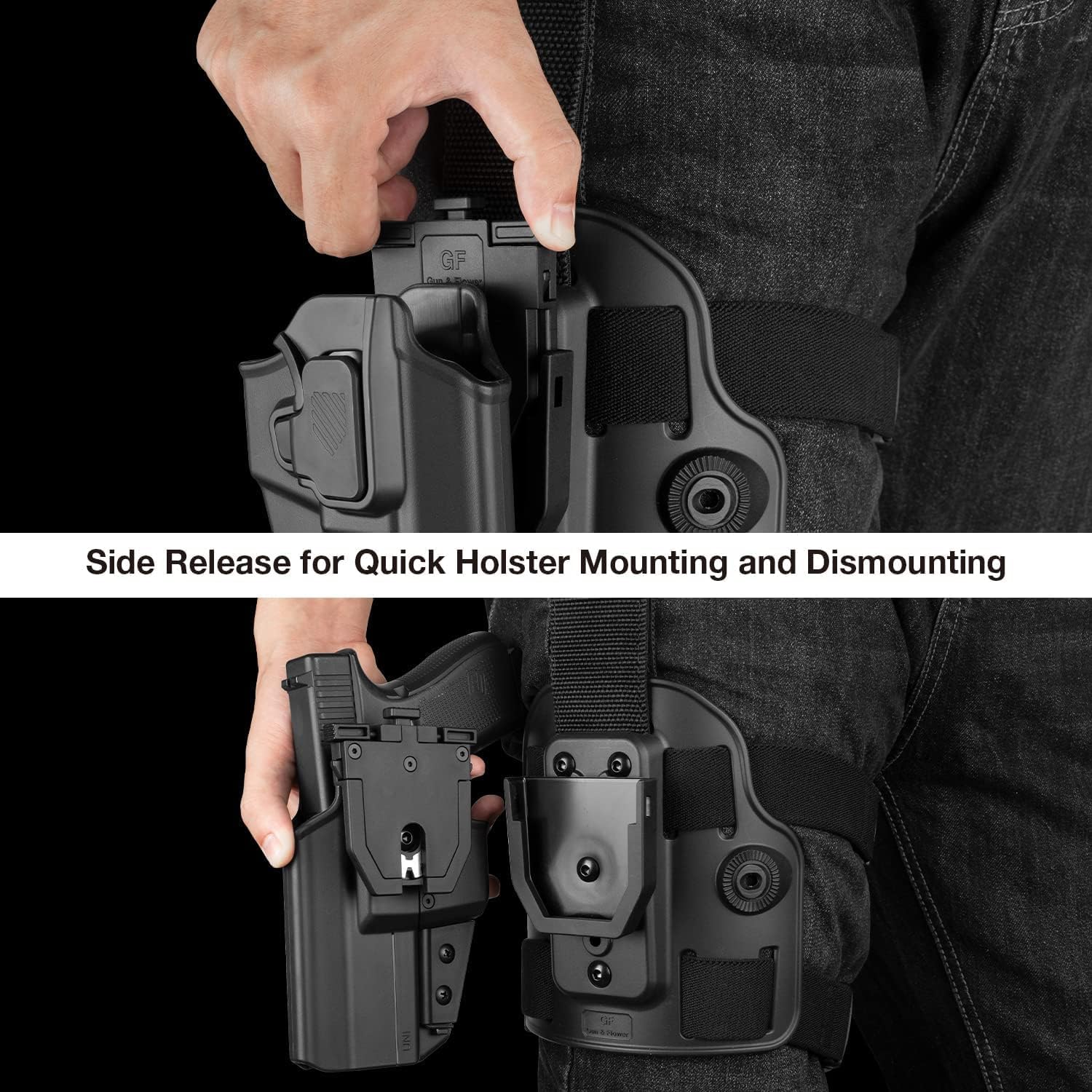 Level II Drop Leg Holster, Universal Holster for Sub-Compact Pistol, Fits Glock 43X MOS, G43X, Sig P365 XMacro P365XL P365, Taurus G3C G2C GX4, SCCY CPX 2 Gen3, Hellcat Pro, Ruger Security 9 SR9