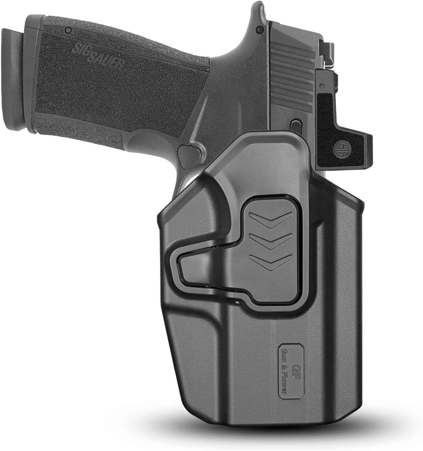 Sig Sauer P365 X-Macro OWB Belt Clip Holster - Level II Retention, 360° Adjustable Paddle or Duty Belt Clip, Injection Molded Polymer Outside Waistband, Right Hand