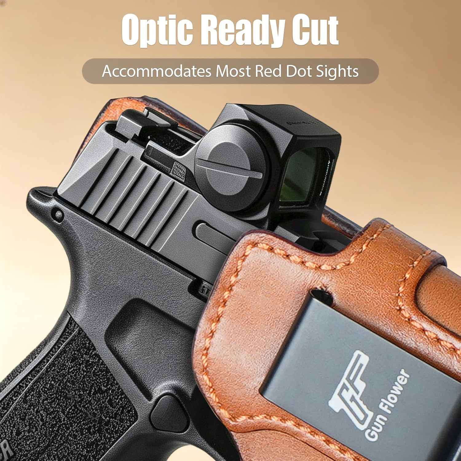 Sig Sauer P365 X-Macro IWB Leather Holster w/TLR-7 X Light - Light-Bearing Concealed Carry, Fits P365 X-MACRO / TACOPS / COMP, Optic Cut, 1.5"-1.75" Belts, Right Hand