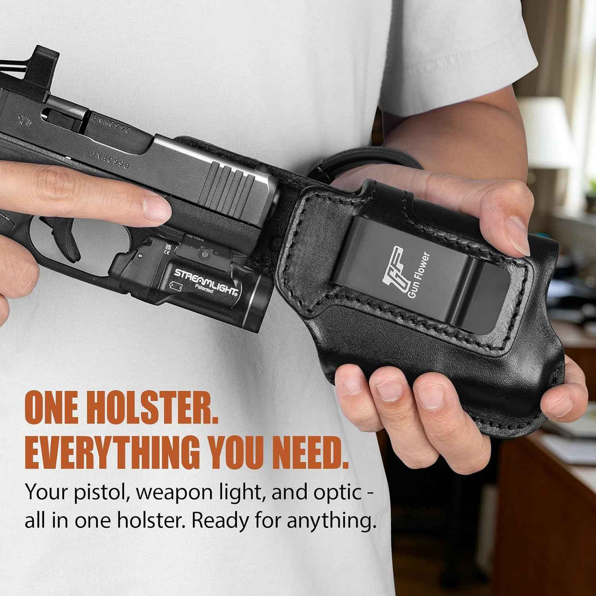 IWB Leather Holster for Glock 43X w/TLR-7X Sub, TLR-7 HL-X Sub & TLR-7 Sub | Also Fits PSA Dagger Micro, Fits Glock 43X MOS & 43X with Rail Only, Optic-Ready Cut, Fits 1.5"-1.75" Belts, Right Hand