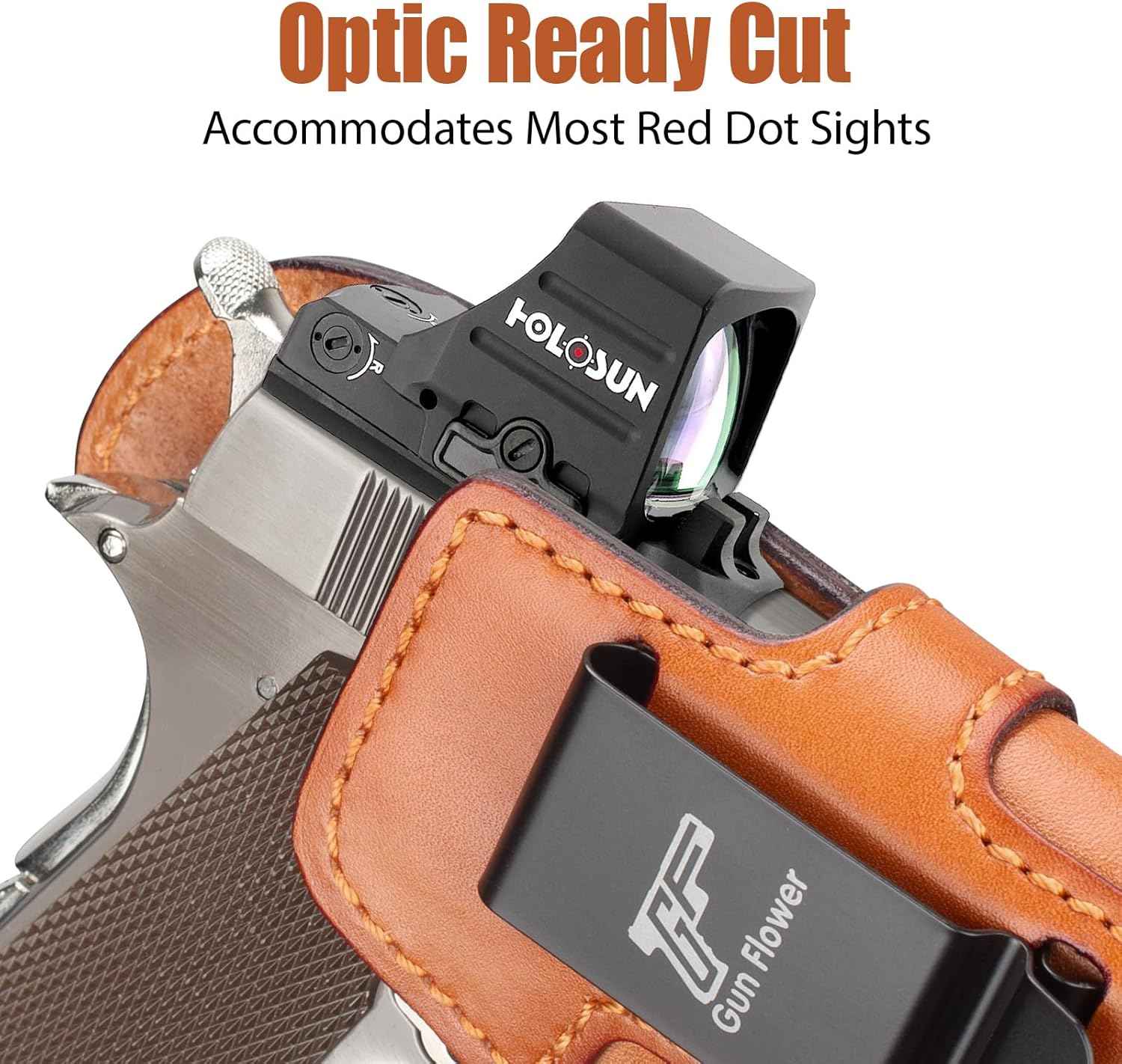 1911 IWB Full Grain Leather Holster - Fits Most 5" / 4.25" / 4" Barrel 1911 Pistols (Kimber, Colt, Tisas, S&W, Sig, Springfield, Ruger SR, Remington & More) - Right Hand Concealed Carry, No Optics/No Light/Laser