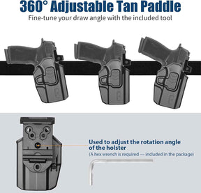 Sig Sauer P365 X-Macro OWB Belt Clip Holster - Level II Retention, 360° Adjustable Paddle or Duty Belt Clip, Injection Molded Polymer Outside Waistband, Right Hand