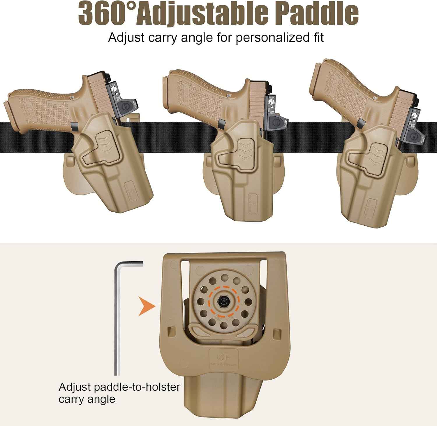 Glock 17/19/19X/22/23/44/45 OWB Holster - Level II Index Finger Release, Optic Ready / MOS Compatible, Fits Ruger RXM, PSA Dagger Compact & Glock 31/32 Gen1-6, Adjustable Retention, Right Hand