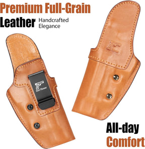 Beretta 92FS / 96 / M9 (No Rail) IWB Leather Holster - Optic Cut, Adjustable Retention, Concealed Carry Inside Waistband, Fits 1.5"-1.75" Belt, Brown Right Hand - GUN & FLOWER