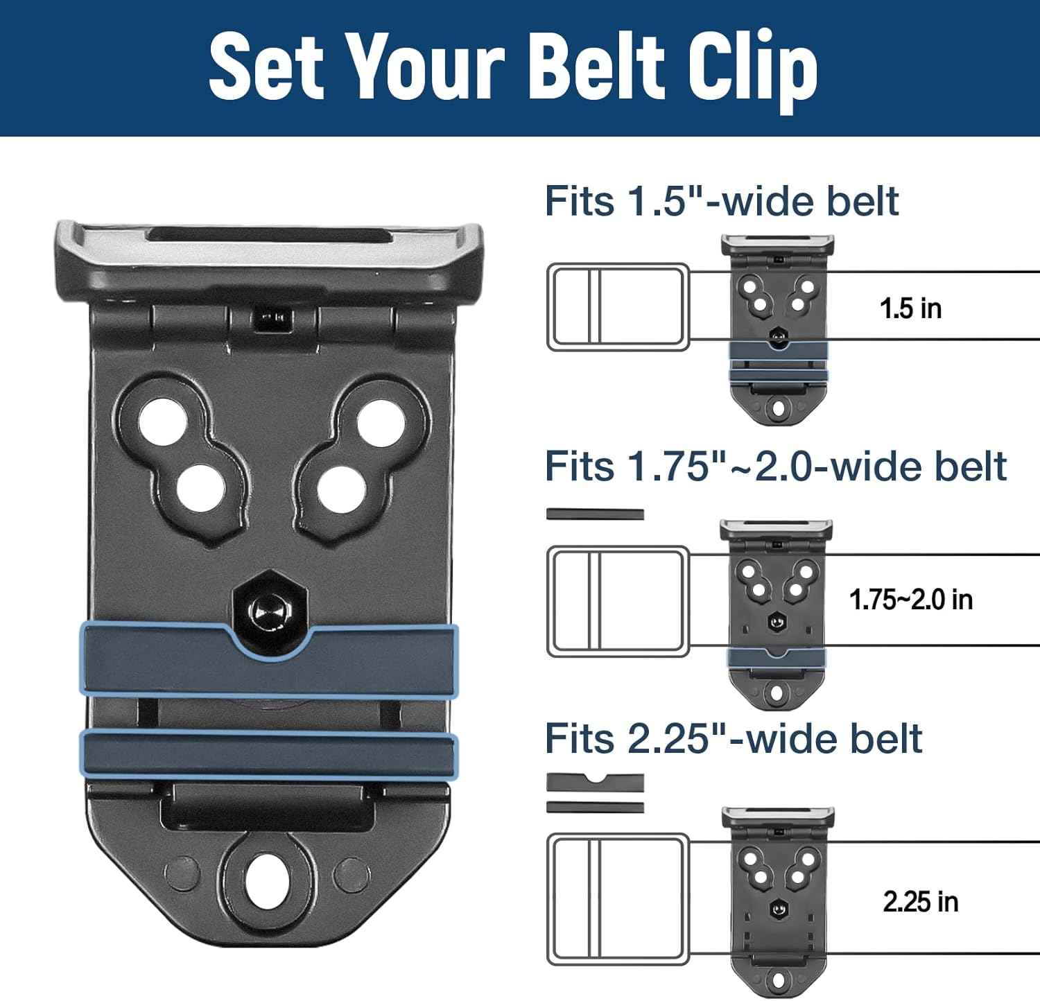 Glock 43 / 43X / 48 OWB Belt Clip Holster (MOS & Rail Versions) - Level II Retention, Fits G43X MOS with/without Rail, Multiple Attachment Options, Right Hand