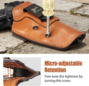 Beretta 92FS / 96 / M9 (No Rail) IWB Leather Holster - Optic Cut, Adjustable Retention, Concealed Carry Inside Waistband, Fits 1.5"-1.75" Belt, Brown Right Hand - GUN & FLOWER