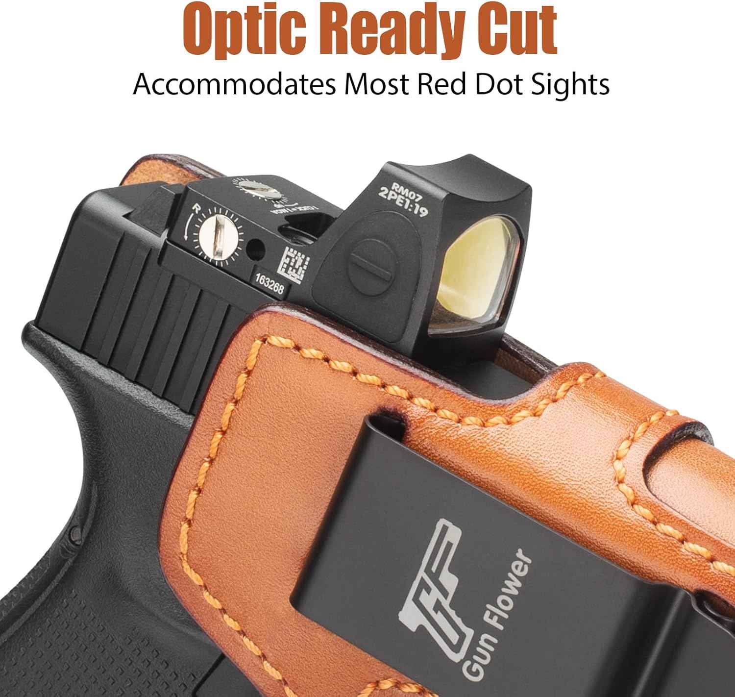 Glock 19/19X/23/32/45 Gen1-5 & MOS IWB Leather Holster - Optic Cut Custom Fit (Also PSA Dagger Compact & Ruger RXM), Premium Leather Concealed Carry, Fits 1.5"-1.75" Belt, Right Hand