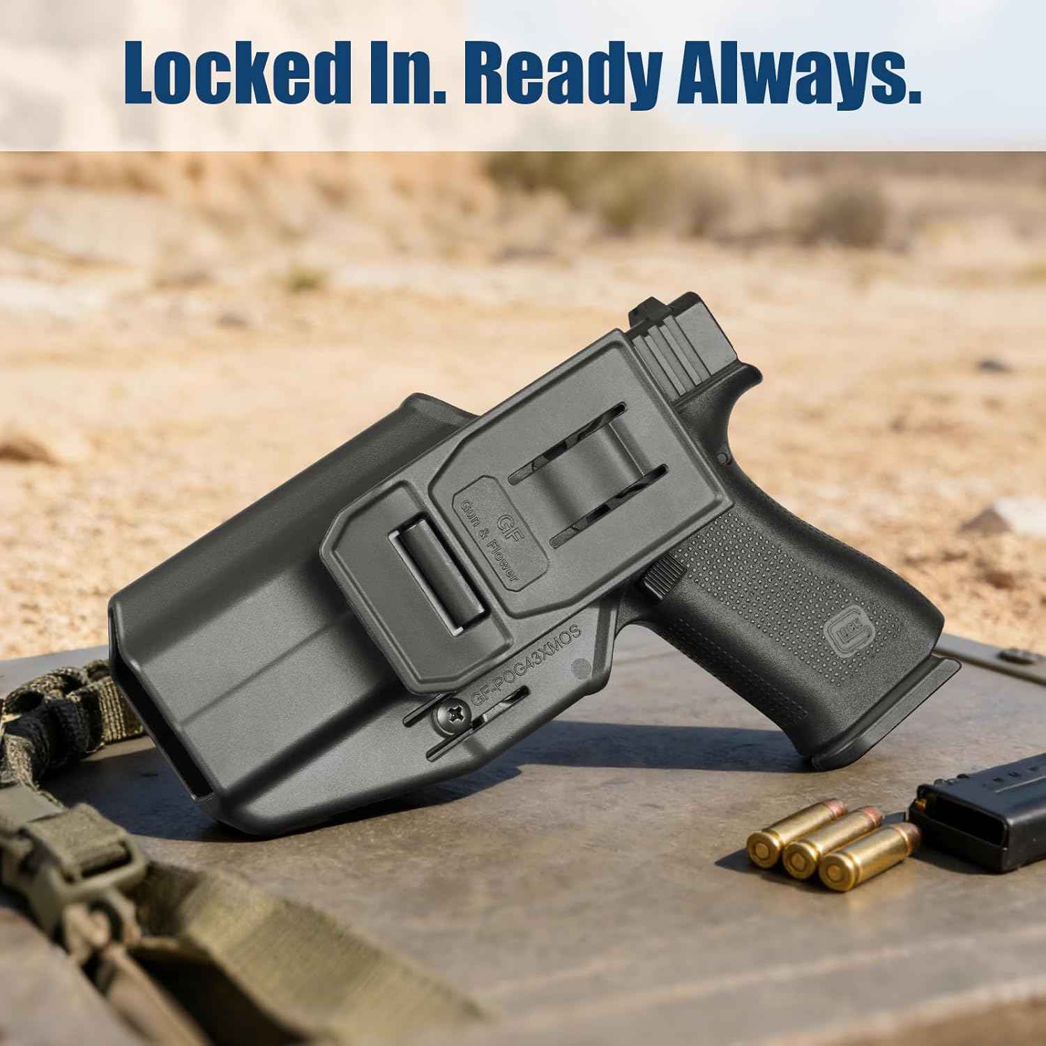 Glock 43 / 43X / 48 OWB Belt Clip Holster (MOS & Rail Versions) - Level II Retention, Fits G43X MOS with/without Rail, Multiple Attachment Options, Right Hand