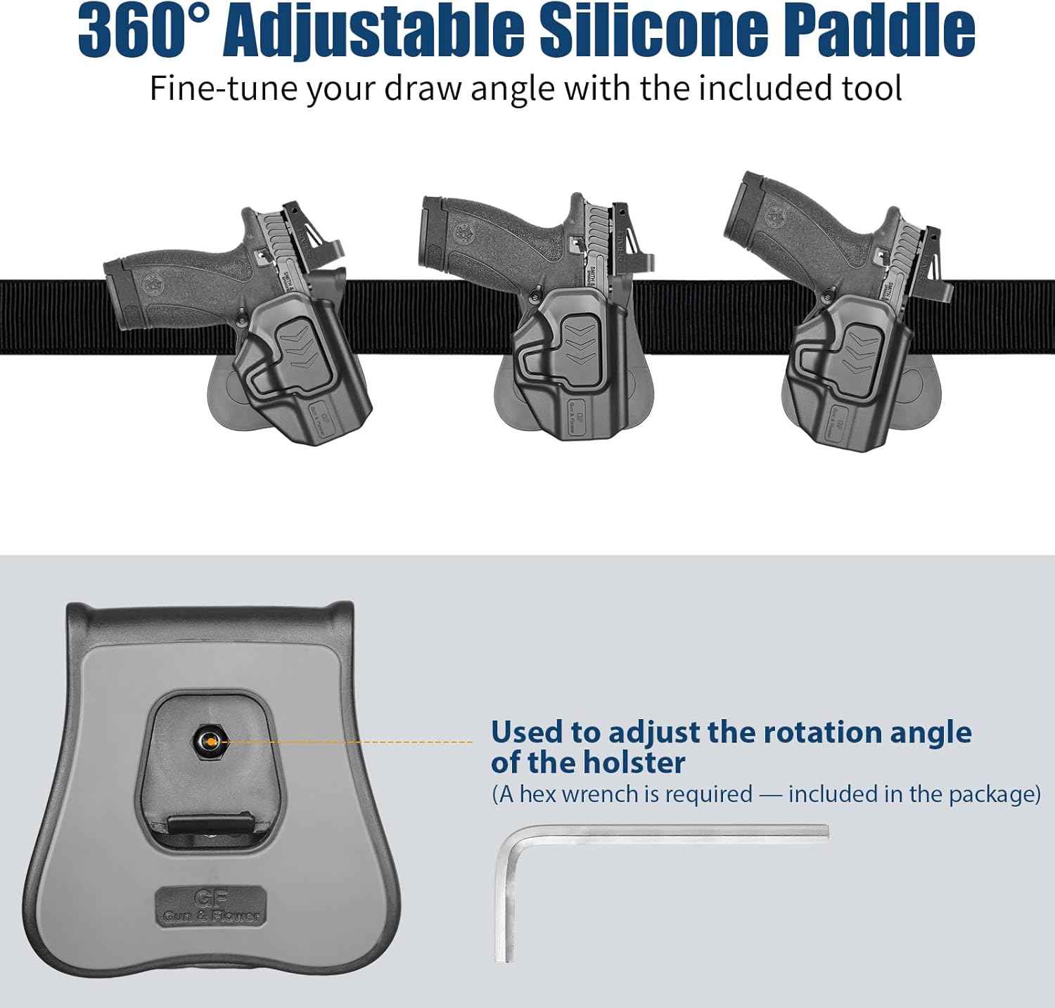 Smith & Wesson Bodyguard 2.0 OWB Holster - Level II Retention, RDS / Optic Ready, 360° Adjustable Silicone Paddle, Outside Waistband Right Hand