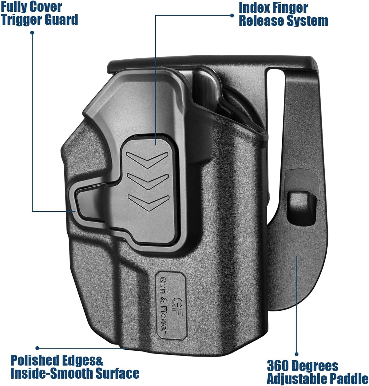 Sig Sauer P365 X-Macro OWB Paddle Holster - Level II Retention, 360° Adjustable Paddle or Duty Belt Clip, Injection Molded Polymer Outside Waistband, Right Hand