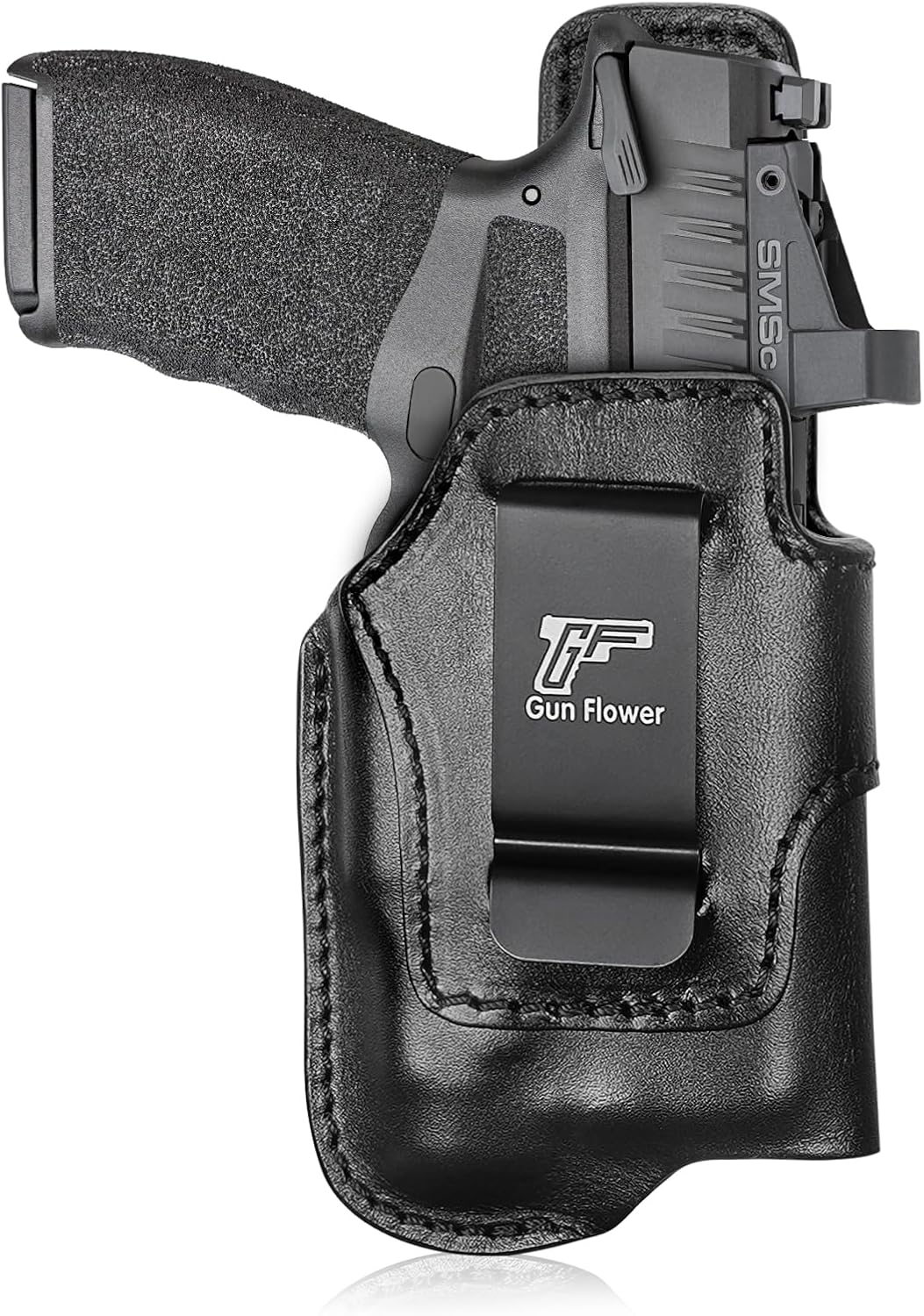 Black Leather Holster for Hellcat Pro w/TLR-7 X Sub, TLR-7 Sub & TLR-7 HL-X Sub | Optic Cut, IWB Light-Bearing Holster, Fits Hellcat Pro OSP/ Hellcat Pro Comp/ Hellcat Pro Threaded, Fits 1.5"-1.75" Belts