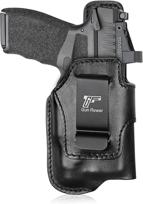 Black Leather Holster for Hellcat Pro w/TLR-7 X Sub, TLR-7 Sub & TLR-7 HL-X Sub | Optic Cut, IWB Light-Bearing Holster, Fits Hellcat Pro OSP/ Hellcat Pro Comp/ Hellcat Pro Threaded, Fits 1.5"-1.75" Belts