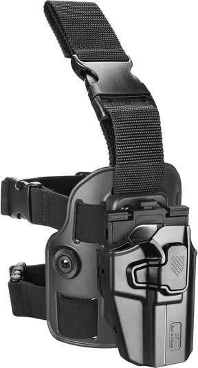 Level II Tactical Drop Leg Holster, Universal Leg Holster Fits 100+ Pistols, Thigh Holster for Glock 17 19,Beretta 92FS,S&W M&P 9mm/.40, Sig P320 P220,XD Series, Fit Most Full&Compact Size Pistols