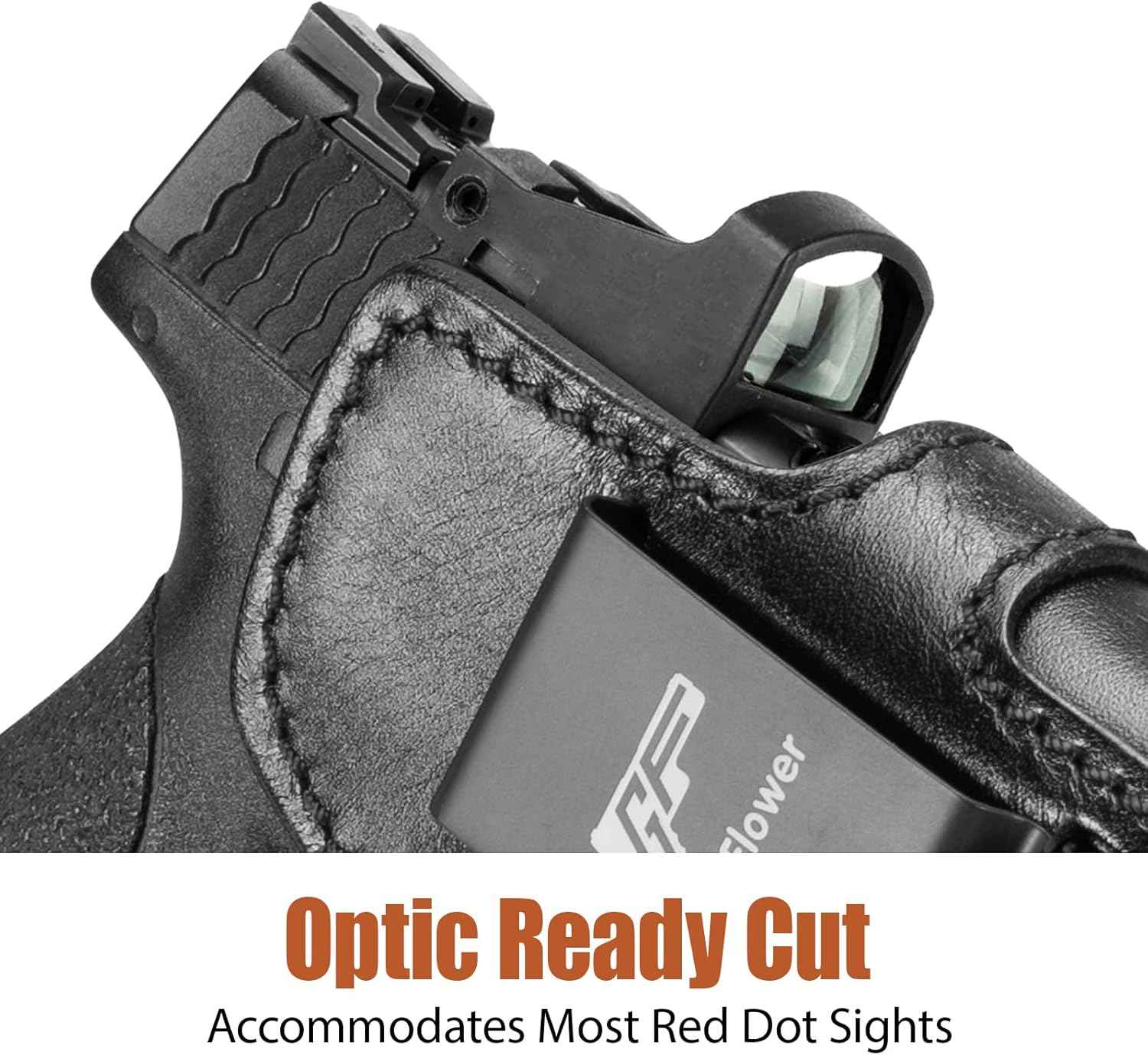 S&W M&P Shield / Shield Plus 3.1" IWB Leather Holster - Adjustable Retention, Inside Waistband Concealed Carry, Fits M&P 9 Shield, M&P 9/40 Shield M2.0 & Shield Plus, Right Hand - GUN & FLOWER