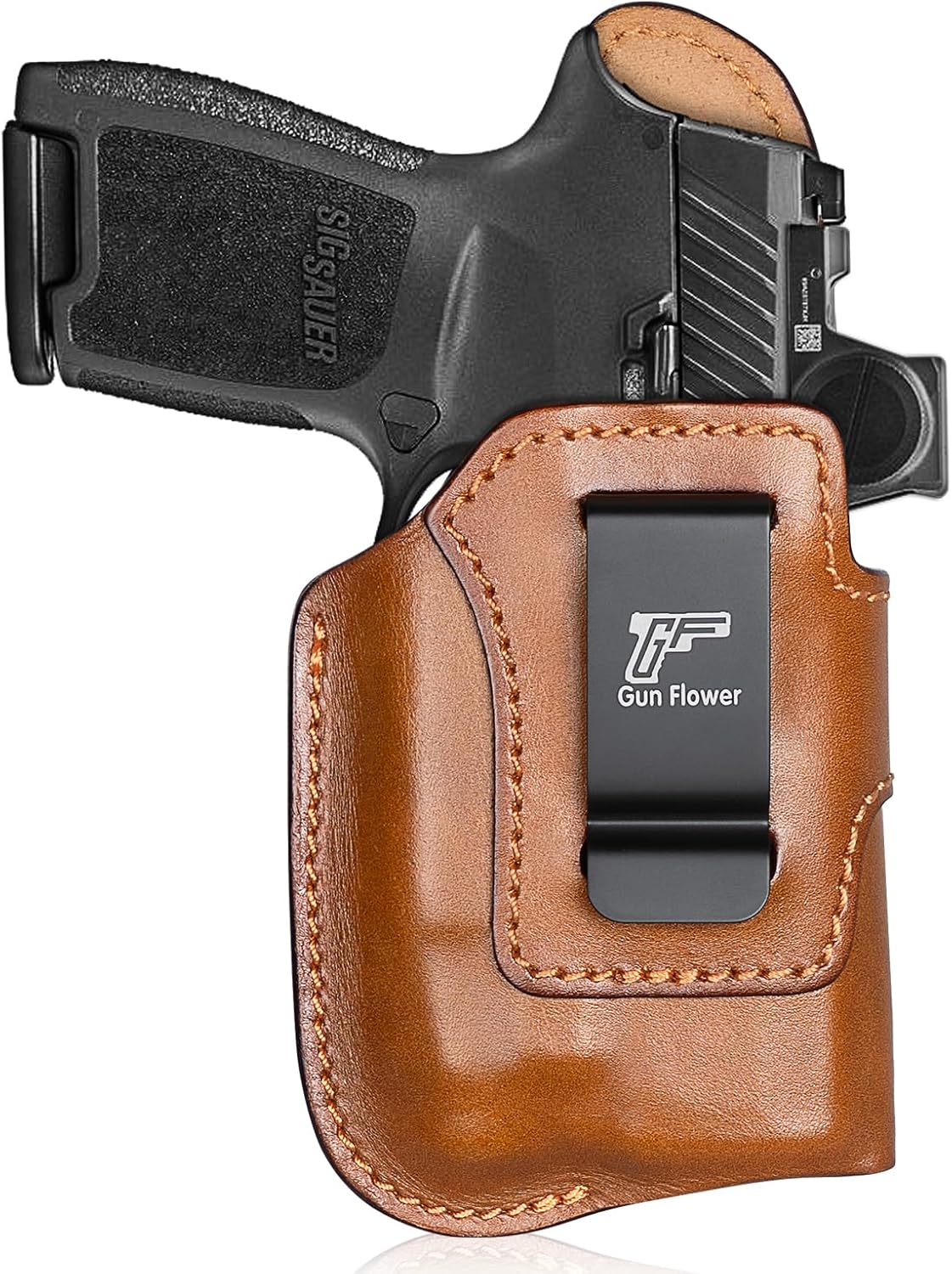Sig P320 Compact / M18 IWB Leather Holster w/TLR-7 X / HL-X / TLR-7A / TLR-7 - Light-Bearing Optic Ready, Also Fits P320 XCarry & XCompact, 1.5"-1.75" Belts, Right Hand