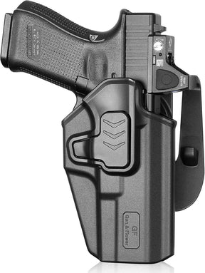 Glock 17/19/19X/45 MOS OWB Paddle Holster - Level II Retention, Optic Ready, 360° Adj  GUN FLOWER
