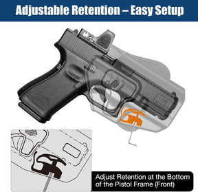 G19 OWB Index Finger Release Holster for Glock 19 G26 Gen 3 4 5, 19X 23 Gen 3 4, G 32 44 45 丨 Level II Retention, 360° Adjustable丨Optic-Compatible Option Available