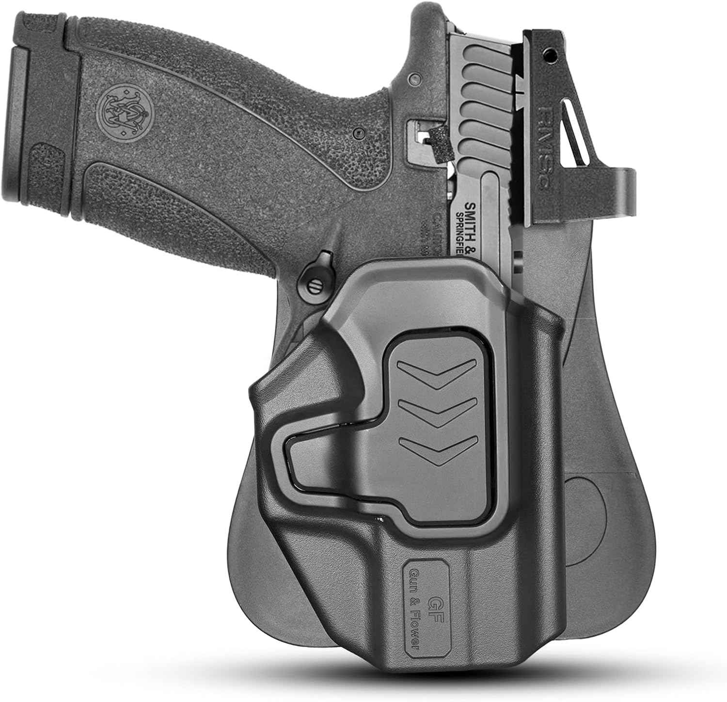 Smith & Wesson Bodyguard 2.0 OWB Holster - Level II Retention, RDS / Optic Ready, 360° Adjustable Silicone Paddle, Outside Waistband Right Hand