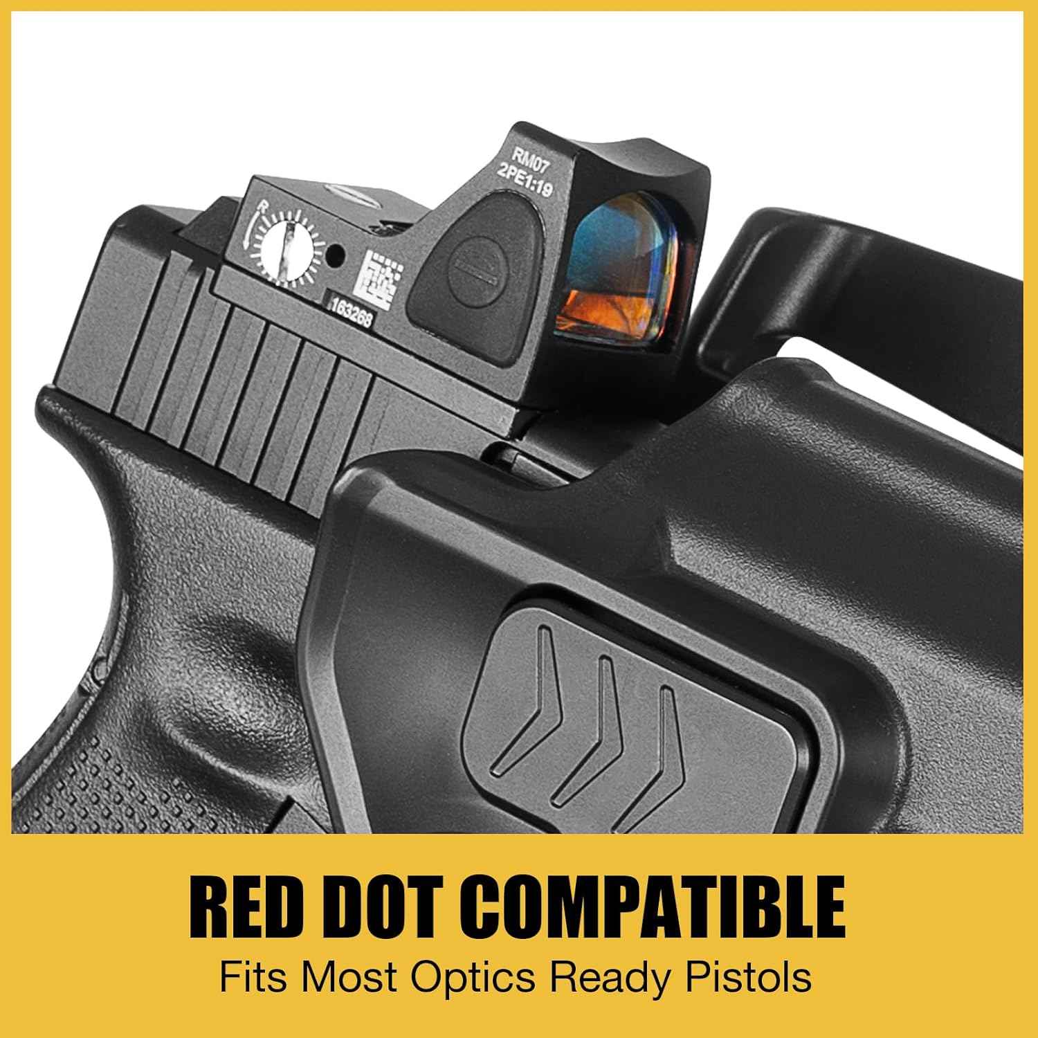 Glock 17/19/19X/45 MOS OWB Paddle Holster - Level II Retention, Optic Ready, 360° Adj  GUN FLOWER
