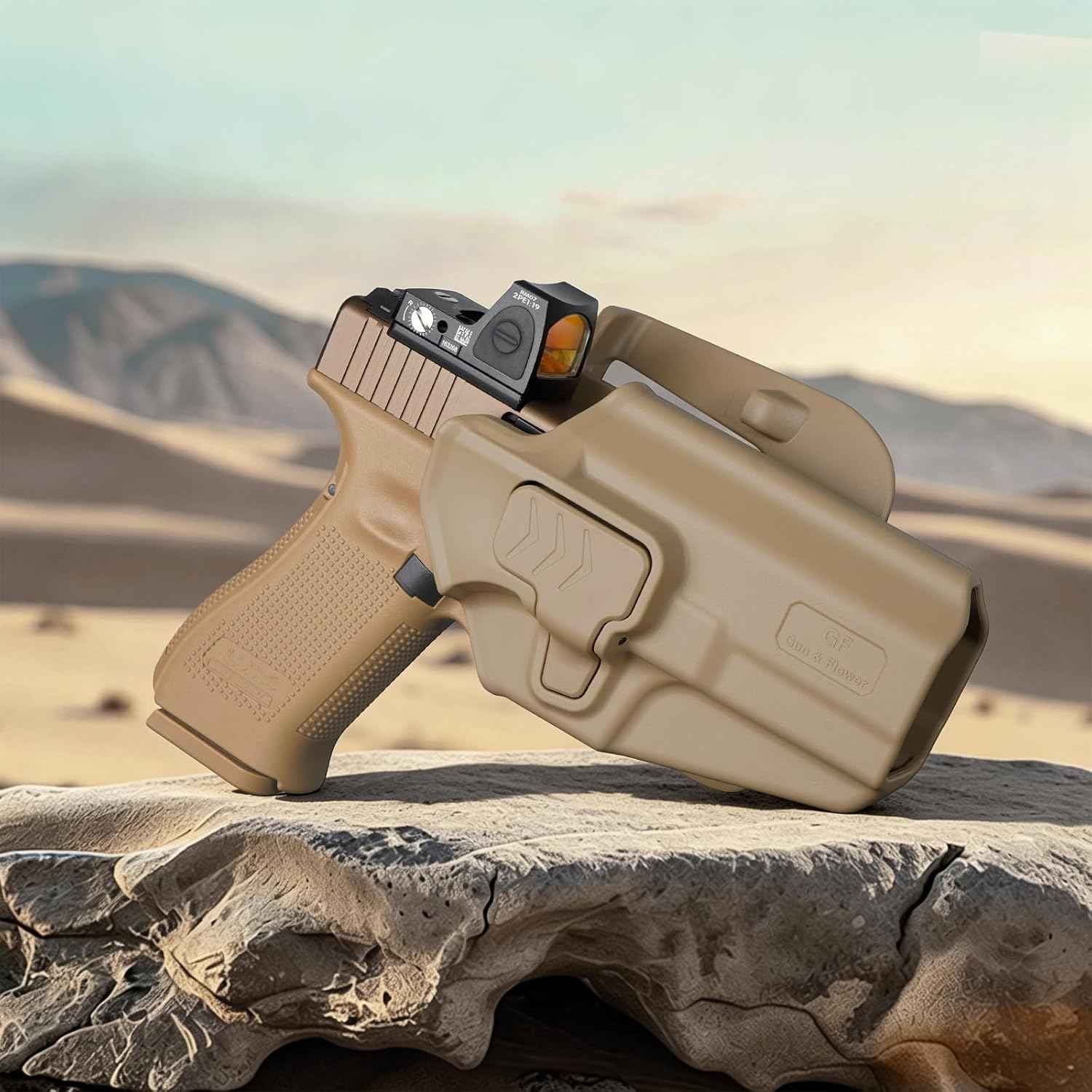 Glock 17/19/19X/22/23/44/45 OWB Holster - Level II Index Finger Release, Optic Ready / MOS Compatible, Fits Ruger RXM, PSA Dagger Compact & Glock 31/32 Gen1-6, Adjustable Retention, Right Hand