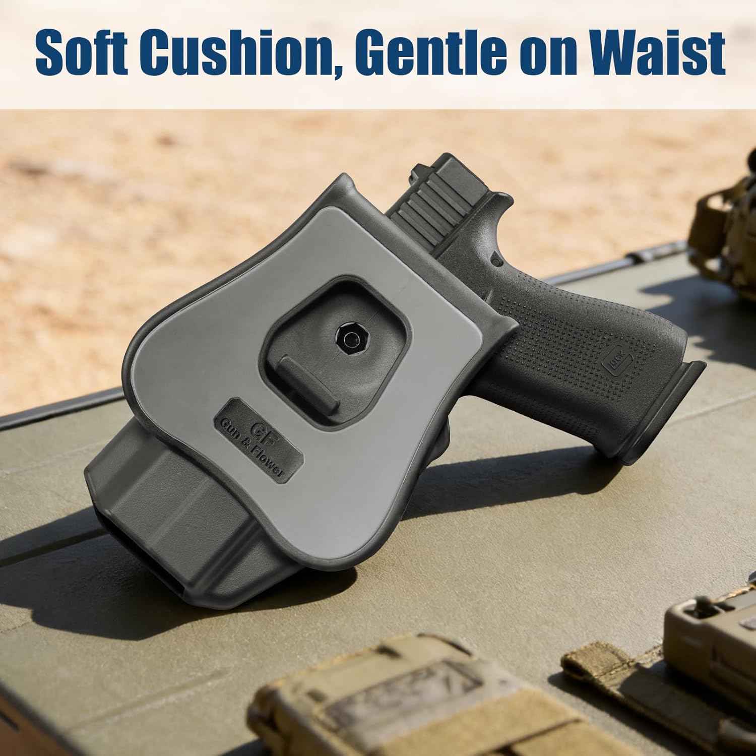 Level II Retention Glock 43 / 43X / 48 OWB Silicone Paddle Holster (MOS & Rail Versions) - Fits G43X MOS with/without Rail, Multiple Attachment Options, Right Hand