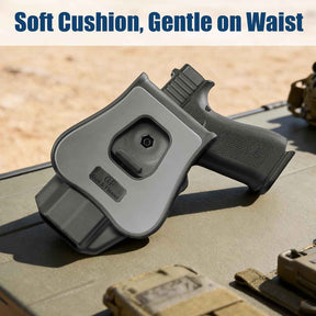Level II Retention Glock 43 / 43X / 48 OWB Silicone Paddle Holster (MOS & Rail Versions) - Fits G43X MOS with/without Rail, Multiple Attachment Options, Right Hand
