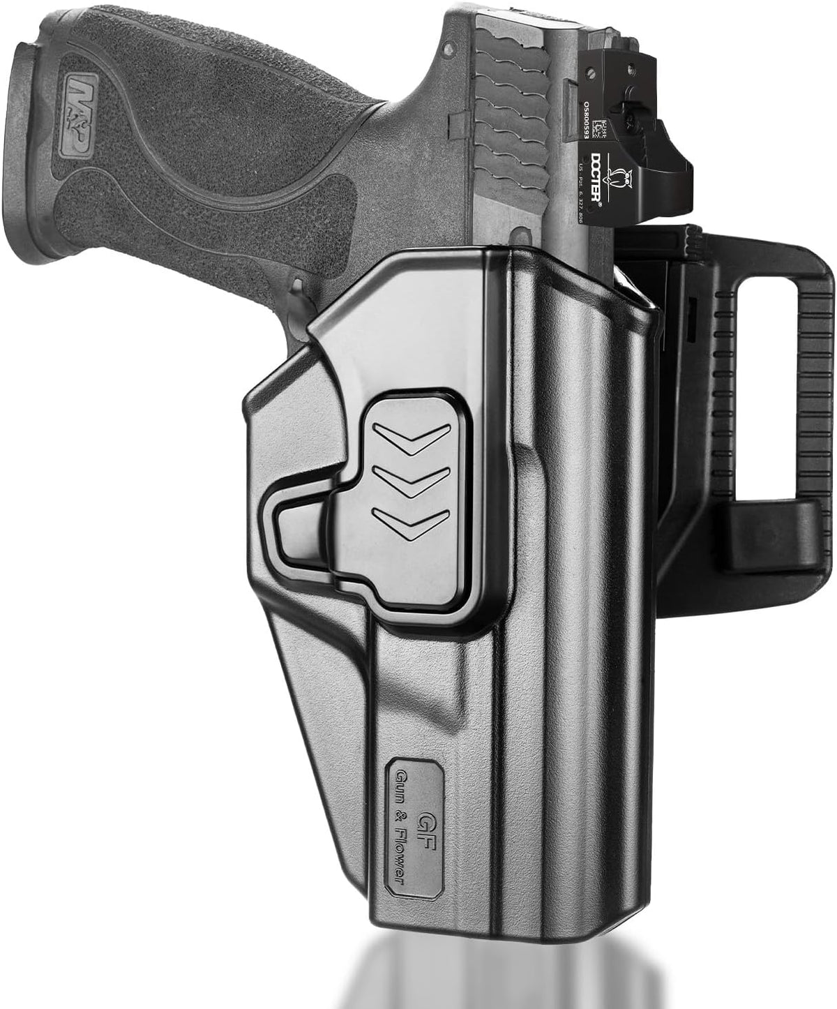 SD9VE & SD40VE Holster, Outside Waistband Holster for S&W SD9 VE & SD40 VE Pistol, Level II Retention, Index Finger Released, Angle adj, Quick Mounting/Dismounting, Right Hand, Fit 1.5-2.0''Belt