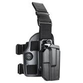 Level II Retention G17 Drop Leg Holster, Fit for Glock 17 Gen 3-5 Glock 22/31 Gen 3-4, Not Fit G22/G31 Gen 5, Polymer Thigh Holster Platform, Thumb Release Holster, Leg Holster for Pistols