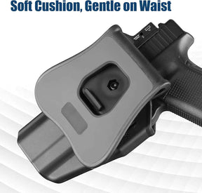 G19 OWB Index Finger Release Holster for Glock 19 G26 Gen 3 4 5, 19X 23 Gen 3 4, G 32 44 45 丨 Level II Retention, 360° Adjustable丨Optic-Compatible Option Available