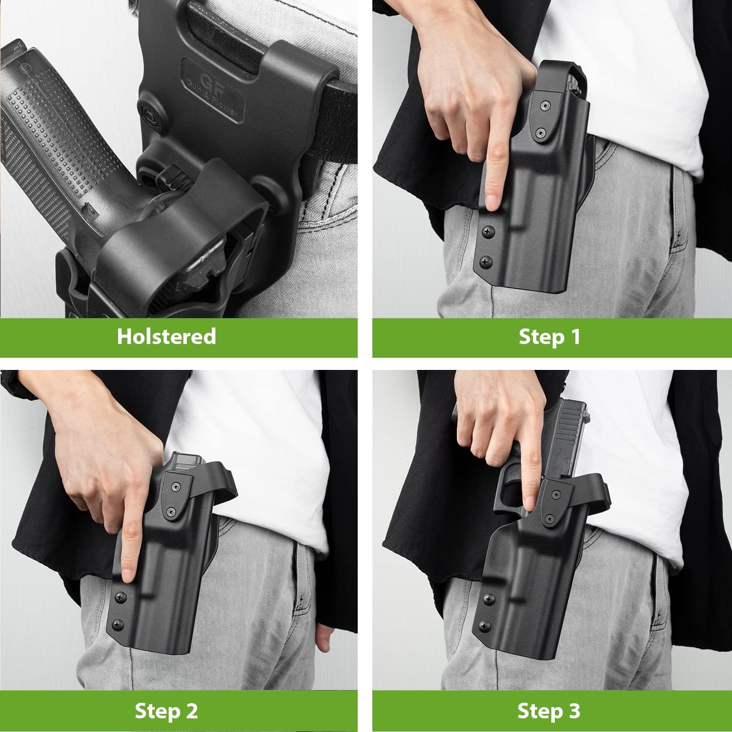 Glock 26 （Glock 19 Mod）Level II/III Retention Holster - Law Enforcement Duty Option GUN & FLOWER