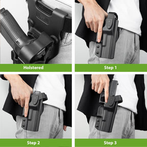 Glock 26 （Glock 19 Mod）Level II/III Retention Holster - Law Enforcement Duty Option GUN & FLOWER