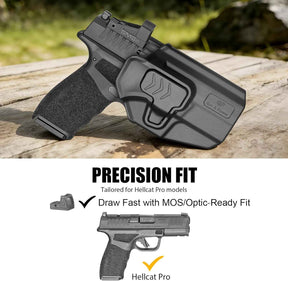 Springfield Hellcat Pro OWB Belt Clip Holster - Level II Retention, RDS / Optic Ready, Outside Waistband Right Hand