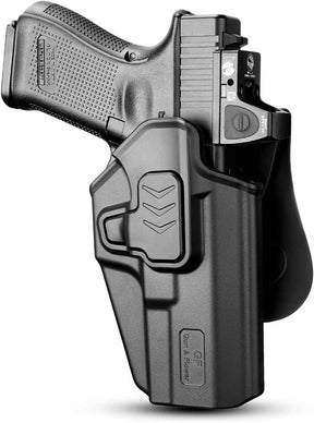 Glock 17/19/19X/23/45 OWB Holster - Level II Index Finger Release, Adjustable Retention, 360° Paddle, Precision Fit Right Hand
