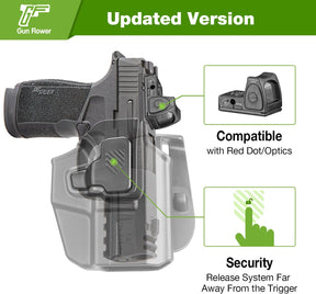 Universal OWB Holster, Compact Size Universal Holster for G3C /P365 Xmacro/M&P Shield Plus/G43 G43X MOS/Hellcat Pro/XDS/9mm/380 Shield EZ,Index Finger Release System,Adj Cant/Retention,Right Hand