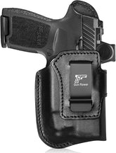 Sig P320 Compact / M18 IWB Black Leather Holster w/TLR-7 X / HL-X / TLR-7A / TLR-7 - Light-Bearing Concealed Carry, Also Fits P320 XCarry & XCompact, 1.5"-1.75" Belts, Right Hand