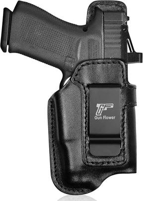IWB Leather Holster for Glock 43X w/TLR-7X Sub, TLR-7 HL-X Sub & TLR-7 Sub | Also Fits PSA Dagger Micro, Fits Glock 43X MOS & 43X with Rail Only, Optic-Ready Cut, Fits 1.5"-1.75" Belts, Right Hand