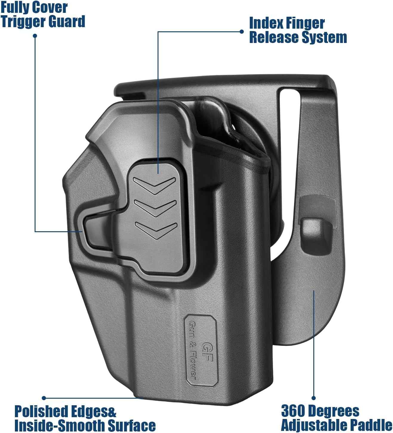 Springfield Hellcat Pro OWB Paddle Holster - Level II Retention, RDS / Optic Ready, Outside Waistband Right Hand