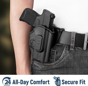 Gun & Flower OWB Paddle Holster with Silicone Backing, Compatible with P 365 / P365X / P365 SAS / P365 .380 ACP, Index Finger Release, 360° Adjustable Paddle, Outside Waistband Carry GUN & FLOWER